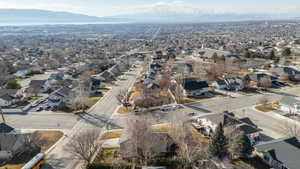 Drone / aerial view with a mountain view