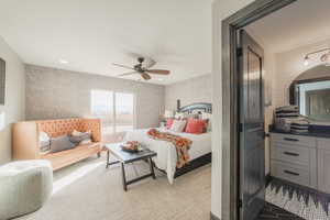 Bedroom featuring ceiling fan