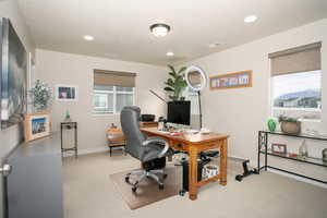 View of carpeted office space