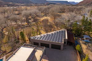 Drone / aerial view featuring a mountain view