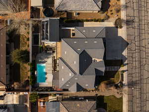 Birds eye view of property