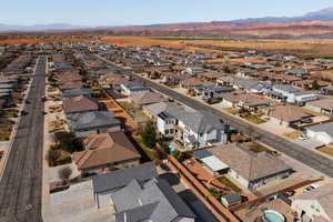 Aerial view featuring a mountain view