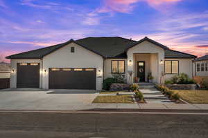 View of front facade with a garage