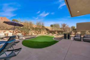 View of yard with a patio area