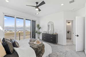 Primary bedroom with covered deck