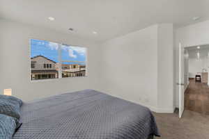 Bedroom with carpet