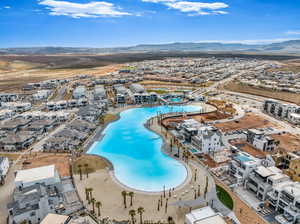 Bird's eye view featuring a mountain view