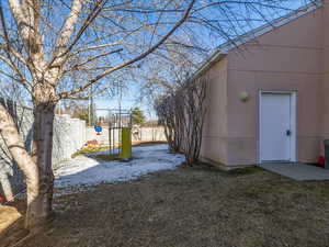 View of yard featuring a playground