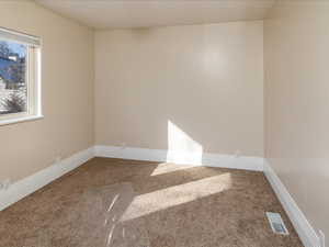 View of carpeted spare room