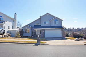 Front facade featuring a garage