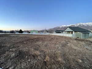 View of yard with a mountain view