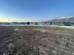 View of yard with a mountain view