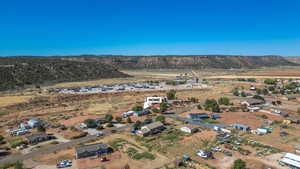 Bird's eye view with a mountain view