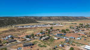 Aerial view featuring a mountain view