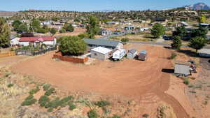 Aerial view featuring a mountain view