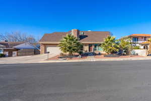 View of front of house with a garage