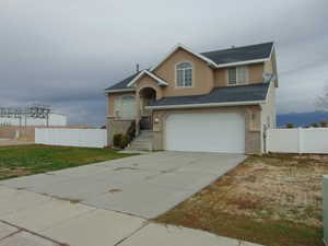 View of front facade with a garage