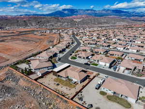 Bird's eye view with a mountain view