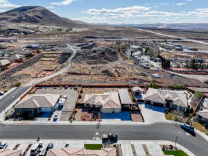 Aerial view featuring a mountain view