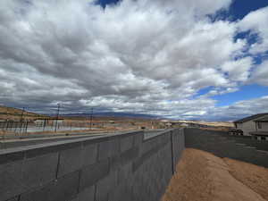 Exterior space featuring a mountain view