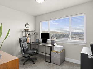 View of carpeted office space