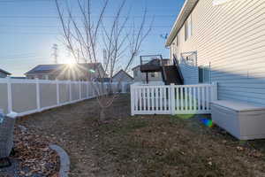 View of yard featuring deck