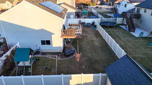 Drone view of backyard