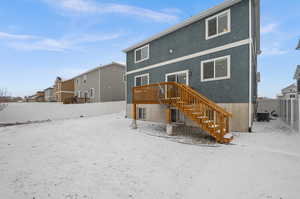 View of snow covered house