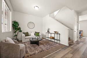 Living room featuring hardwood / wood-style flooring