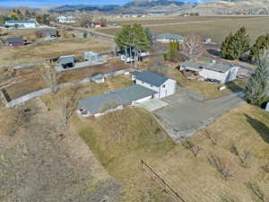 Drone / aerial view with a mountain view