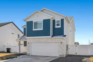 View of front of house with a garage