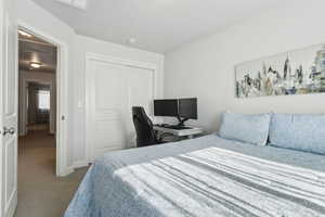 Bedroom with a closet and carpet