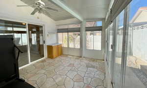 Enclosed patio off kitchen