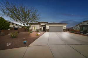 View of front of home with a garage