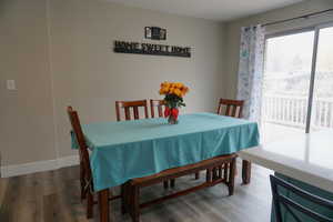 Dining room featuring wood-type flooring