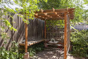 View of patio / terrace with a pergola