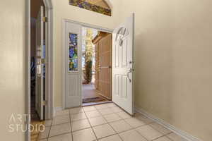 View of tiled entrance foyer