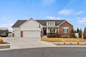 View of front of house with a garage