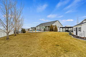 View of yard featuring a gazebo