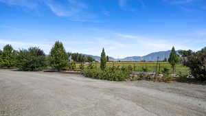 Mountain view with rural landscape