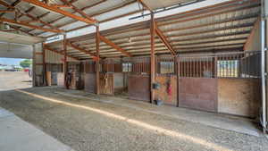 View of horse barn