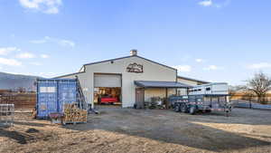 Front view of horse barn