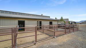 View of horse barn