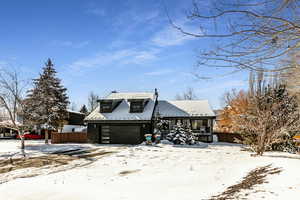 View of front of home with a garage