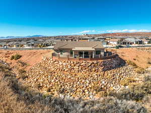 Rear view of house with a mountain view