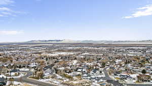 Aerial view with a mountain view