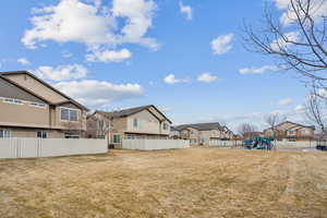 View of yard with a playground