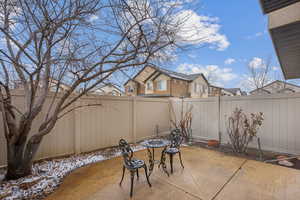 View of snow covered patio