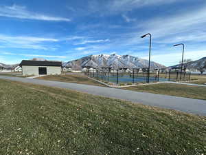 Exterior space with a mountain view