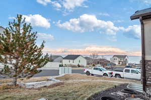 View of yard with a mountain view